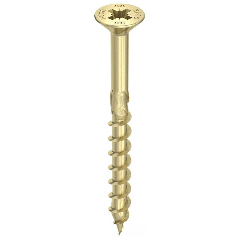 HECO-TOPIX-plus Holzschraube Stahl gelb verzinkt Senkkopf PZ Teilgewinde 4x35 - 500 Stück von HECO-Schrauben GmbH & Co. KG