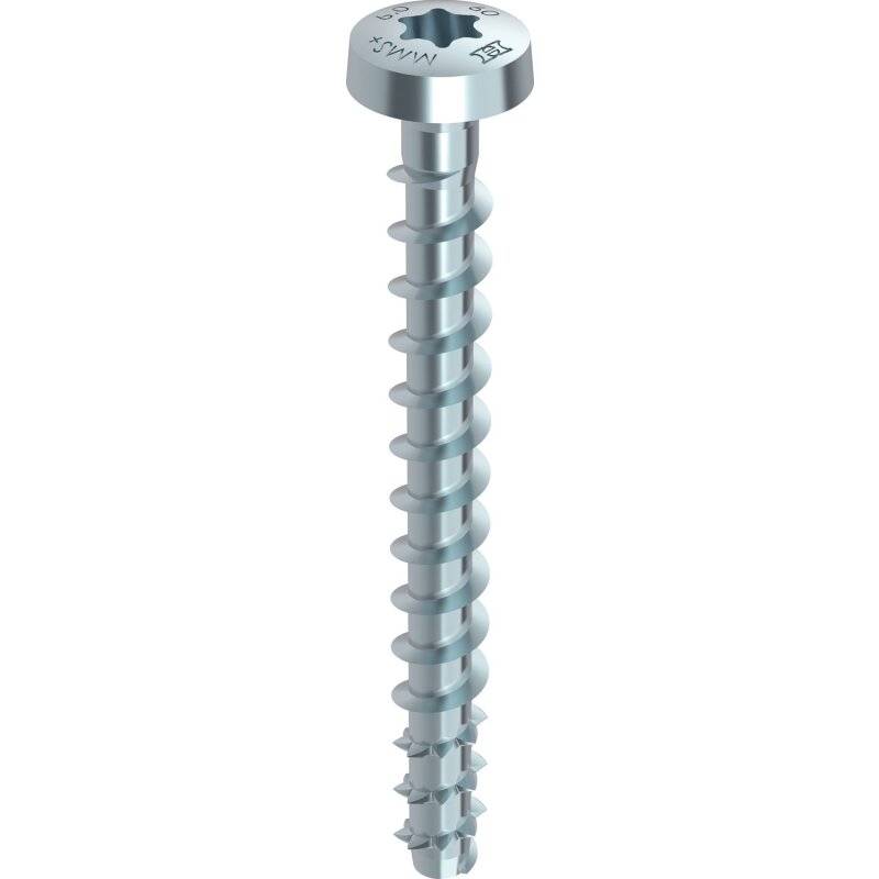 MULTI-MONTI-plus P Betonschraube Stahl verzinkt Rundkopf T30 - 6 x 30 mm - 200 Stück von HECO-Schrauben GmbH & Co. KG