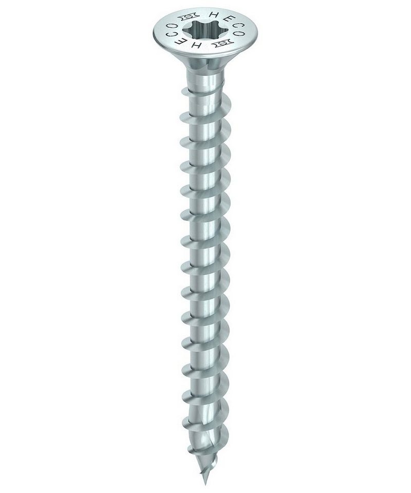 HECO Schrauben Spanplattenschraube TOPIX-plus, (Stahl weiß verzinkt, 100 St., Senkkopf mit Frästaschen), 5x100 mm von HECO Schrauben