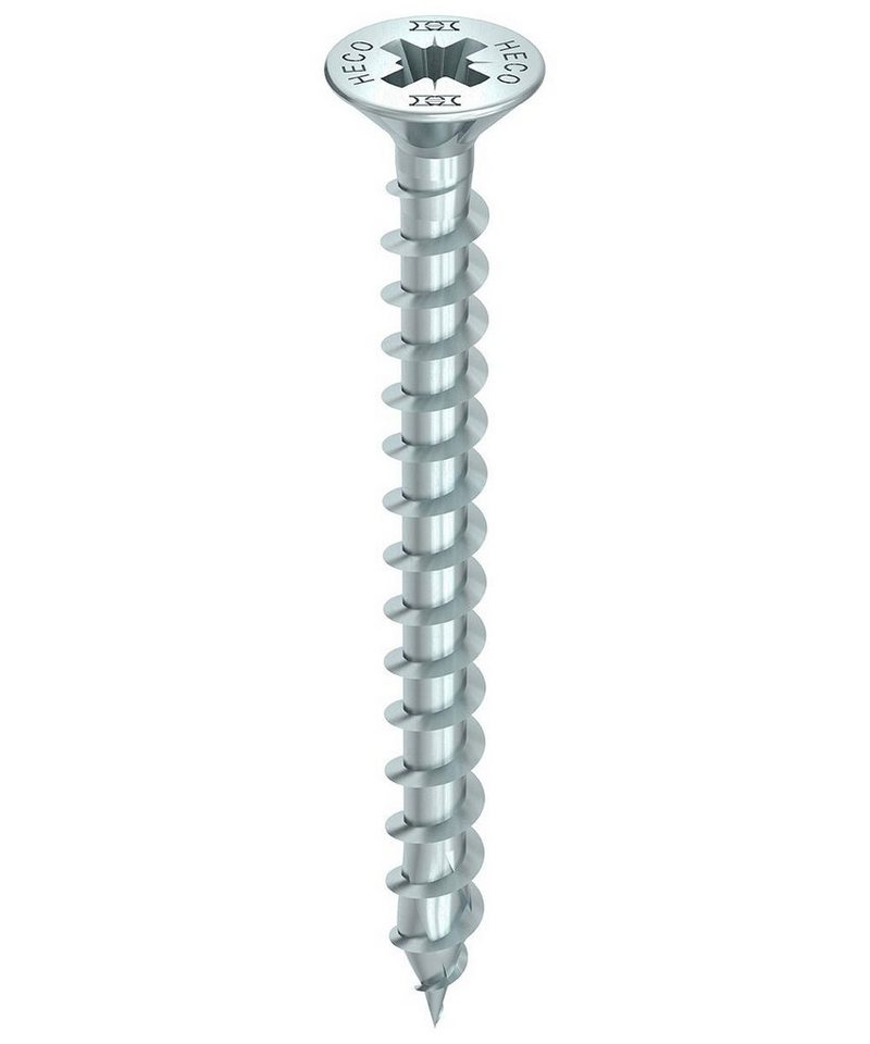 HECO Schrauben Spanplattenschraube TOPIX-plus, (Stahl weiß verzinkt, 1000 St., Senkkopf mit Frästaschen), 4x20 mm von HECO Schrauben