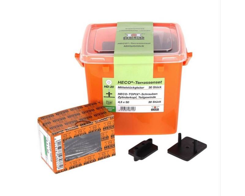 HECO Schrauben Schraube Terrassengleiterset Mittelstück 30 tlg. (48715) mit HECO TOPIX 4,5 von HECO Schrauben