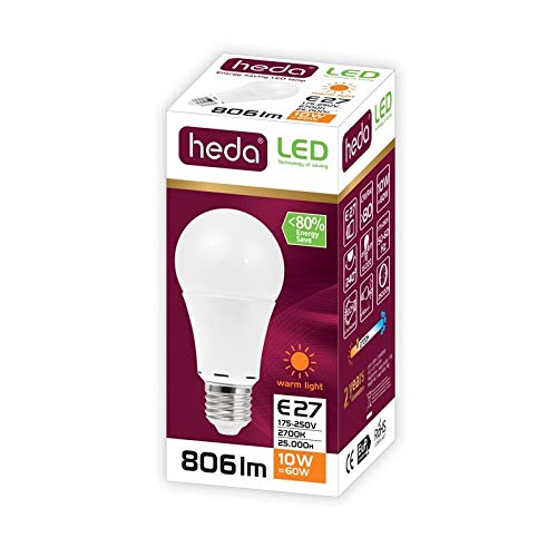 LED Lampe Std A60 E27 10 W 806 lm 3000 K HEDA von HEDA
