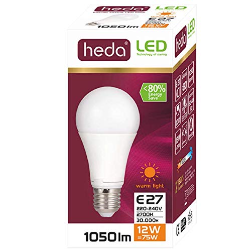 LED Lampe Std A60 E27 12 W 1050 lm 3000 K HEDA von HEDA