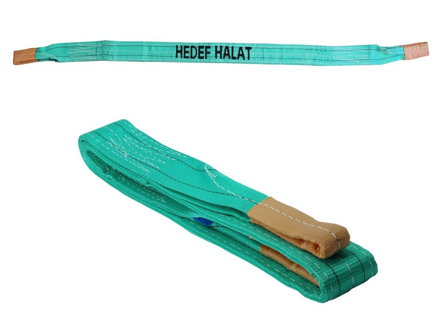 HEDEF HALAT Hebeband Hebegurt Krangurt 2 Tonnen 2 Meter SF: 7/1 DIN EN 1492-1 Hebeband, Abschleppgurt Polyestergurt mit Endschlaufen 2 Tonnen 2 Meter von HEDEF HALAT