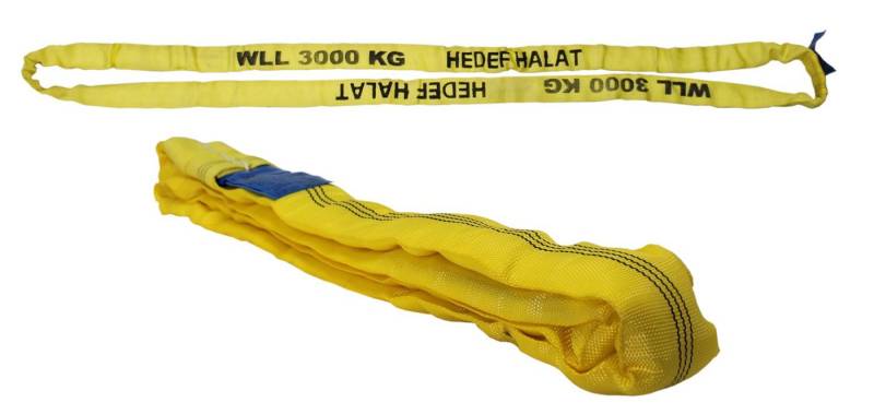HEDEF HALAT 3 Tonnen 3t/ 3 Meter Rundschlinge Hebeschlinge Schlinge Gurt Krangurt Hebeband, Hebegurt Rundschlingen Bandschlinge 3 m (umfang 6 m) von HEDEF HALAT