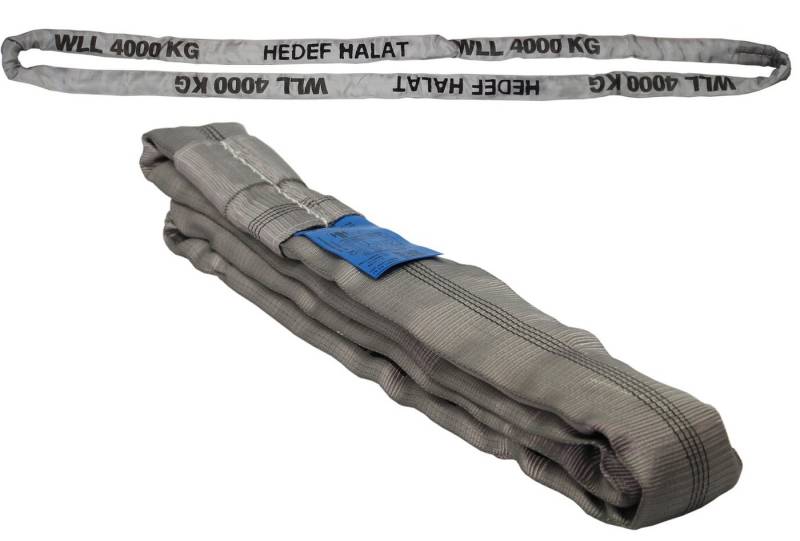 HEDEF HALAT 4 Tonnen 4t/ 2,5 Meter Rundschlinge Hebeschlinge Schlinge Gurt Krangur Hebeband, Rundschlingen Bandschlinge Hebegurt 2.5 m (umfang 5 m) von HEDEF HALAT