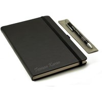 Personalisiertes Notizbuch Und Stift Set - Schwarz/Personalisierter Name Graviert von HEDIYESHOP