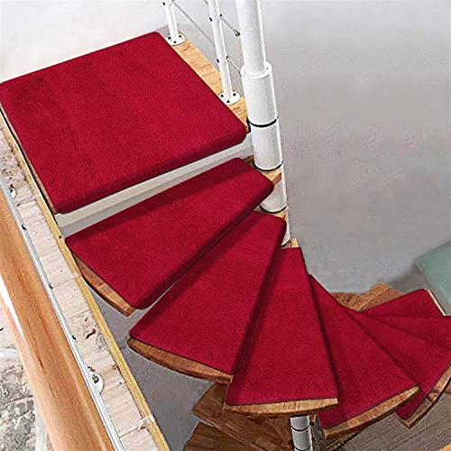 Treppenstufe für gebogenes Treppenhaus, nach Links/rechts abbiegen, Rutschfester Wendeltreppen-Kissenteppich, drehbare Treppenmatten, Treppenschutz-Teppich, Selbstklebende Abdeckung, 1 Stück von HEDMAI