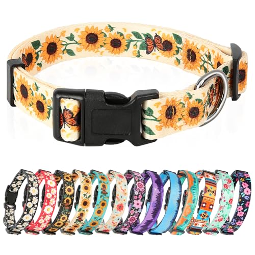 HEELE Hundehalsband, Hunde Halsband für Welpen Kleine Mittlere Große Hunde, Gemustertes Hundehalsbänder Verstellbares, Komfort, Robustem HundeHalsband, Sonnenblume Gelb, M HEELE Hundehalsband, Hunde Halsband für Welpen Kleine Mittlere Große Hunde, Gemustertes Hundehalsbänder Verstellbares, Komfort, Robustem HundeHalsband, Sonnenblume Gelb, M von HEELE