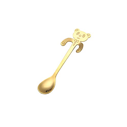 HEELPPO KinderlöFfel EierlöFfel EspressolöFfel HäNgender LöFfel Panda-KaffeelöFfel Aus Edelstahl Regenbogen-KaffeelöFfel SpüLmaschinenfest Gold,6pc von HEELPPO
