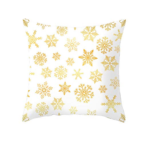 HEELPPO Pillowcase Kopfkissenbezug Weihnachtsdeko WeißGold Weihnachtskissenbezug Pfirsichhautmaterial Einfacher Stil Geeignet FüR BüRo Buchhandlung 12 von HEELPPO