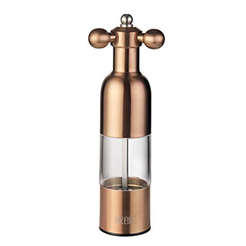 HEELPPO Salz Pfeffer MüHle GewüRzmüHle Manuelle PfeffermüHle Wasserhahn PfeffermüHle Flasche Antioxidation SalzmüHle Mit Drehbarem Griff Wird FüR Salz Pfeffer GewüRze 21X4.8,pink Gold von HEELPPO