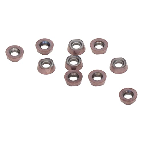 10 Stück Zementiertes Hartmetall, breite Anwendung von Dreheinsätzen, Schneideinsätze, einfache Installation für die Verarbeitung (RPMW08T2MOE-P) von HEEPDD