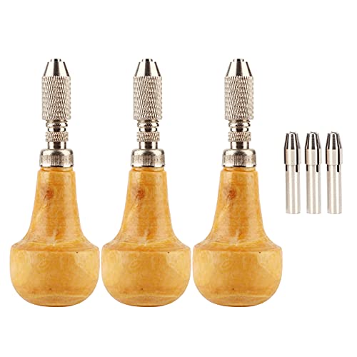 3 Set Pin Vise Typ Chuck Single End Lock Düse mit Holzgriff Gold Schmuck Produktion Reparatur Herstellung Werkzeug von HEEPDD