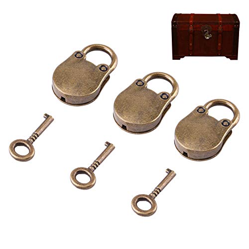 3Pcs Padlocks Set Enthält 3 kleine Schlüssel, Mehr zweck dekoration Vorhänge schlösser Zinklegierung Antikstil Schlösser Für Kleinteile Jewelrys Gepäckbox Home HardwareVorhängeschlösser mit von HEEPDD