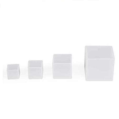 4 Stücke Harz Formen, verschiedene Größen Platz Silikon Epoxidharzform Cube Harz Gießformen für Briefbeschwerer Seife Kerze Ornamente HandwerkModellieren & Gießen von HEEPDD