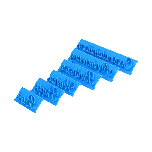 6-teiliges Wort-Silikonform-Set Zum Selbermachen, Handgeschriebener Buchstabe, Bedruckter Stempel, Backwaren für Kuchendekoration, Dekoration, Pudding, Eis, Desserts von HEEPDD