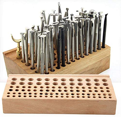 98 Löcher Gummi Holz Integriertes Material Holz Leder DIY Werkzeug Holz Leder Handwerk Werkzeuge Rack Ständer Leder Handwerk Stanzen Stanzwerkzeuge Halter Veranstalter von HEEPDD