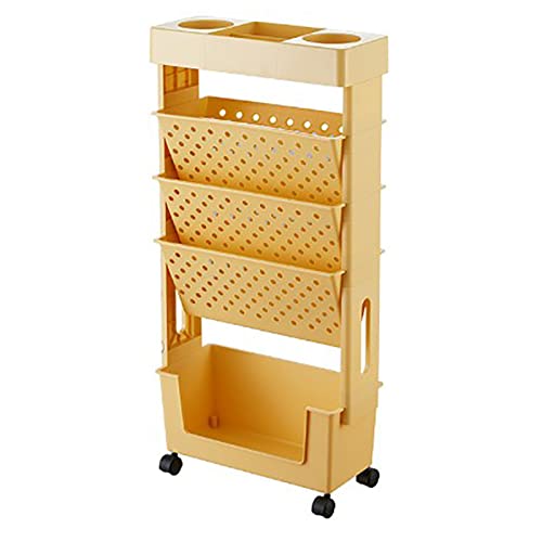 Bewegliches Bücherregal, Stabile Struktur, Mobiles Bücherregal in Kompakter Größe für das Büro (Orange) von HEEPDD
