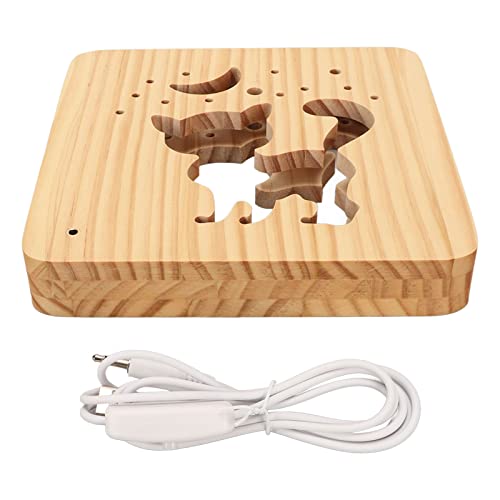 Dekorative Nachtlichter für, Katze Holz 3D LED-Licht Nachtlichter Hohlmuster Dekorative LED-Lampe für Schlafzimmer Tischlicht von HEEPDD