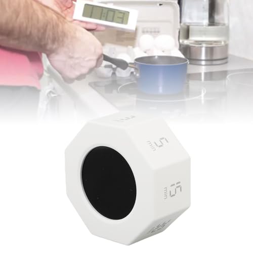 Digitaler Timer Countdown LCD mit 7 Voreingestellten Zeiten 1 3 5 15 30 60 90 Minuten Automatischer Rotationsbildschirm Stille Modus USB -Typ C Ladung für Küchenstudienarbeit (White) von HEEPDD