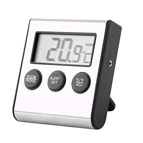 Digitales Kühlschrank thermometer, Kühlschrank thermometer mit Hochtemperaturspeicher und Alarmfunktion LCD-AnzeigeThermometer von HEEPDD