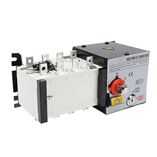 Generatorschalter, 4 Betriebsfunktionen Dual Power Generator Automatic Transfer Switch 2 in 1 AC400V Steckdose für Zuhause (125A) von HEEPDD