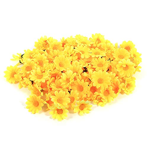 HEEPDD 100PCS Stoff Blumenkopf, künstliche Gerbera Daisy künstliche Blumen DIY Dekoration Handwerk für Hochzeitsfeier 11 Farben(rot) von HEEPDD