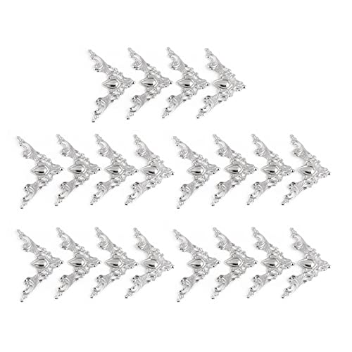 HEEPDD 20 PCs Book Corner Protectors, Antique Metal Book Scrapbooking Fotoalben Corner Schützer Dekoration Zum Handwerk von Scrapbooking Angle Book Cover Menüs Notebook (WHITE) von HEEPDD