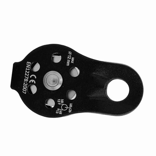 HEEPDD 26KN Heavy Duty Climbing Riemenscheibe - Aluminiumlegierung Einzelriemenscheibe für 12 -mm Seil (BLACK) von HEEPDD