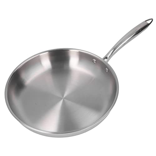HEEPDD 304 Edelstahl-Bratpfanne Omelettpfanne Pfanne Omelettpfanne mit Kühlem Touch und Nieten für Induktionsgas Elektrische Herde Geschirrspüler Sicher (22 cm) von HEEPDD