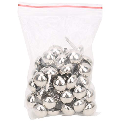 HEEPDD 50 Stücke Polsternägel, Zinklegierung Pilz Dekorative Reißnägel Verdickung Runden Kopf DIY Dekoration Stud Nieten für Kleidung Tasche Schuhe Hut 15 MM[15mm Silber] Reißzwecken von HEEPDD