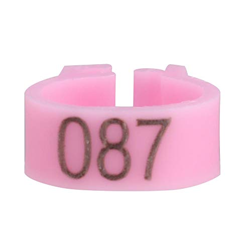 HEEPDD 6 Farben 100 Teile/Beutel 8 MM 001-100 Nummeriert Kunststoff Vogel Bein Bänder Ringe Hen Taube Bein Geflügel Taube Vogel Küken Papagei Clip Ringe Band(Rosa) von HEEPDD