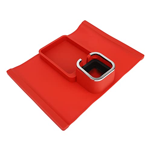 HEEPDD Couch-Getränkehalter-Tablett, Multifunktionale, Auslaufsichere, rutschfeste Basis, Einfacher Praktischer Sofa-Arm-Getränkehalter für Schlafsaal und Büro (Rot) von HEEPDD