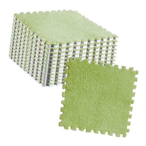 HEEPDD Dicke Nicht Ineinandergreifende Teppichfliesen Erschossen und Sicher für Babys Schlafzimmer [10pcs] (Leuchtendes Grün) von HEEPDD