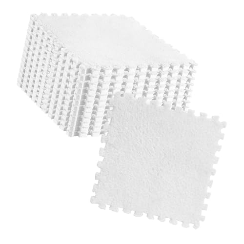 HEEPDD Dicke Nicht Ineinandergreifende Teppichfliesen Erschossen und Sicher für Babys Schlafzimmer [10pcs] (WHITE) von HEEPDD