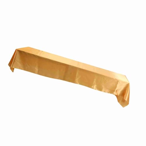 HEEPDD Durchsichtige Tischdecken für Urlaub und Bankette, 145x320 Cm Abdeckplatte Polyester mit gefalteten Kanten (GOLD) von HEEPDD