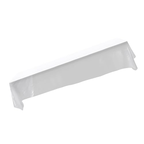 HEEPDD Durchsichtige Tischdecken für Urlaub und Bankette, 145x320 Cm Abdeckplatte Polyester mit gefalteten Kanten (WHITE) von HEEPDD