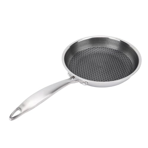 HEEPDD Edelstahl -Bratpfanne Edelstahl -Pfanne Edelstahl Kochgeschirr Nicht -Stick -Induktion Bereit Geschirrspüler Sicher mit Wabenoberfläche Zum Kochen (30cm) von HEEPDD