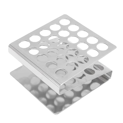 HEEPDD Edelstahl Reagenzglas Rack, Z-Form 25 Löcher Stabil Stapler Reagenzglas Halter für Chemie Biologie School Home Science Experimente von HEEPDD