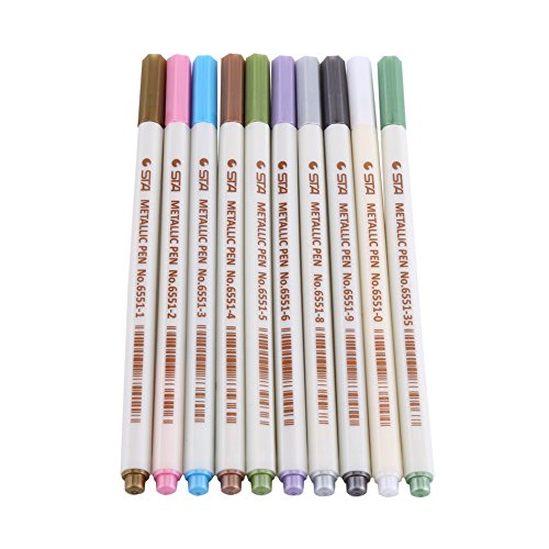 HEEPDD Farbiger Metallic Pen, 10pcs Leichte Gewicht Tragbar Einfach zu Verwendende Markerstifte für das Färben von Poster -Schreibschule Scrapbook Card Making HEEPDD Farbiger Metallic Pen, 10pcs Leichte Gewicht Tragbar Einfach zu Verwendende Markerstifte für das Färben von Poster -Schreibschule Scrapbook Card Making von HEEPDD