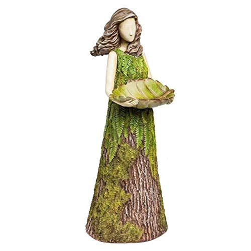 HEEPDD Feen Statue Figuren, Märchen Farn Fee Statuen mit Vogelfutter Tisch Esszimmer Kaffee Wohnzimmer Wohnzimmer Garten Ornament Harz Handwerk Vogelfutter Container Landschafts BAU von HEEPDD