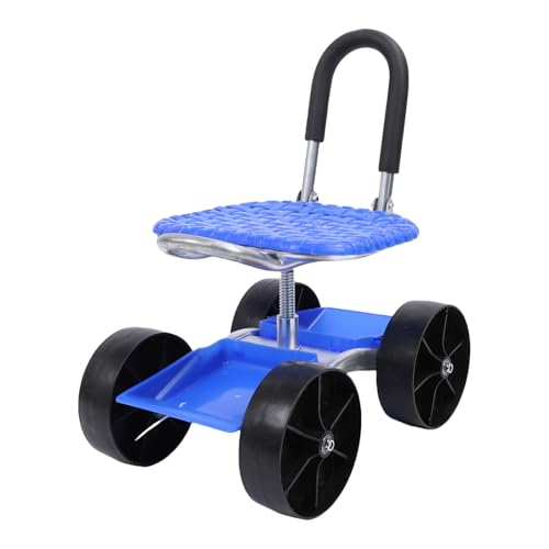 HEEPDD Gartenwagen Rolling Arbeitssitz, 360 Grad Rotatierbar mit Verstellbarer Höhe 8,4 Lbs Robuster, Verzinkter Rahmen für Gartenpflanzarbeiten Arbeiten von HEEPDD