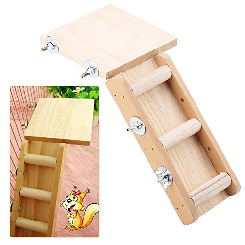 HEEPDD Hamster Leiter Plattform Spilzeug Set, Papagei Holz Kletterleitern Kits Kleintierspielzeug für Papagei Hamster Kleine Mittel Tier von HEEPDD