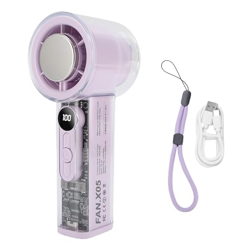 HEEPDD Handheld -Mini -Lüfter, 6 Arbeitszeiten 100 Geschwindigkeiten Tragbarer Handheld -Lüfter mit Turbo -Strom -Hochgeschwindigkeitsluft und Mini -Taschen -Design für Outdoor (PURPLE) von HEEPDD