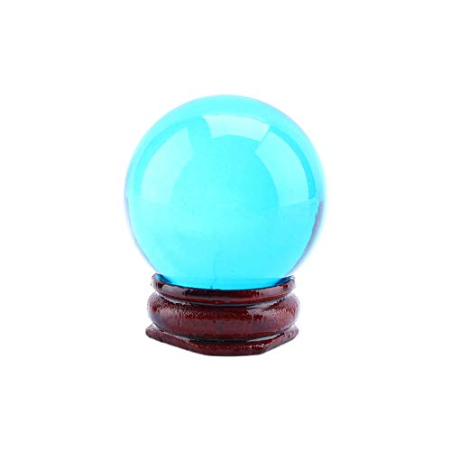 Heilende natürliche Kristall kugel, asiatische seltene natürliche königsblaue Quarz Crystal Healing Ball Sphere 40mm mit Holzständer Geschenk Home DecorSteine & Muscheln von HEEPDD