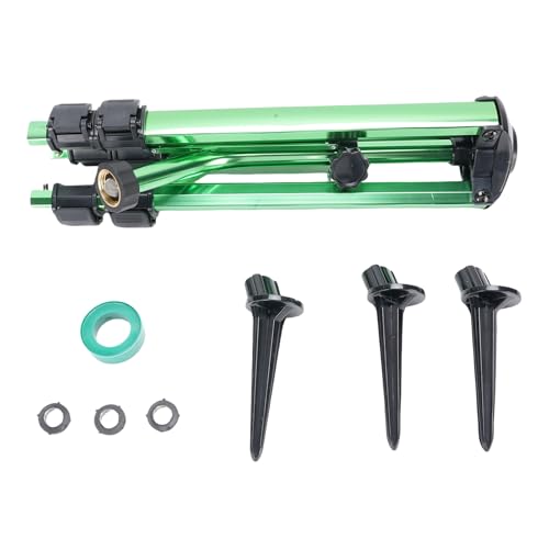 HEEPDD Hochleistungsrasen -Sprinkler, 3/4 in Faden Joint Connection Lawn Sprinkler mit Messing Sprinklerdüse und Massive Metallverlängerung Beine Flip Locks von HEEPDD
