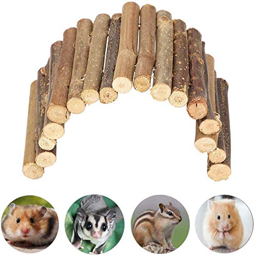 HEEPDD Holzleiter Hamster kauen Brücken Spielzeug Reptil Nest Haus Zaun Kletter brücke für Reptil Eidechse Schildkröte Igel Kleintier Kauen Spielzeug (Mittel) von HEEPDD