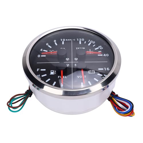 HEEPDD Kraftstoffspiegel Öldruck Wassertemperaturspannungsanzeige, Kraftstoffmesser, 4 in 1 Multifunktionales Digitales Gauge für RV -Yacht -LKW, Geeignet für die Montage an Verschiedenen (Schwarzes HEEPDD Kraftstoffspiegel Öldruck Wassertemperaturspannungsanzeige, Kraftstoffmesser, 4 in 1 Multifunktionales Digitales Gauge für RV -Yacht -LKW, Geeignet für die Montage an Verschiedenen (Schwarzes von HEEPDD