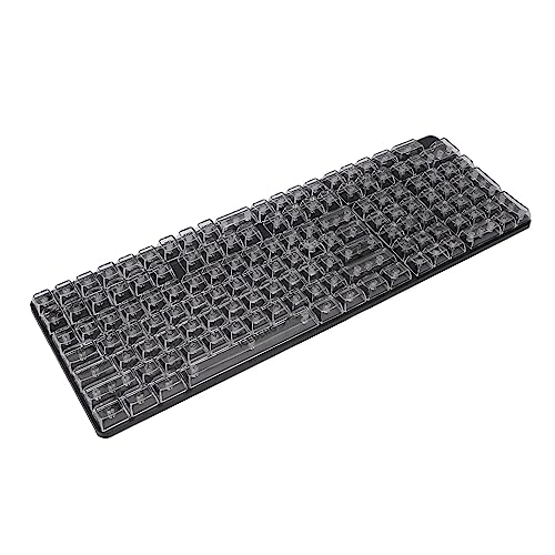 HEEPDD Mechanische Tastatur-Tastenkappen, Einfache Installation, Transparente Tastenkappen CBSA, Höhe 132 Tasten für 87-Tasten-Tastatur (Weiße Schwarze Buchstaben) von HEEPDD